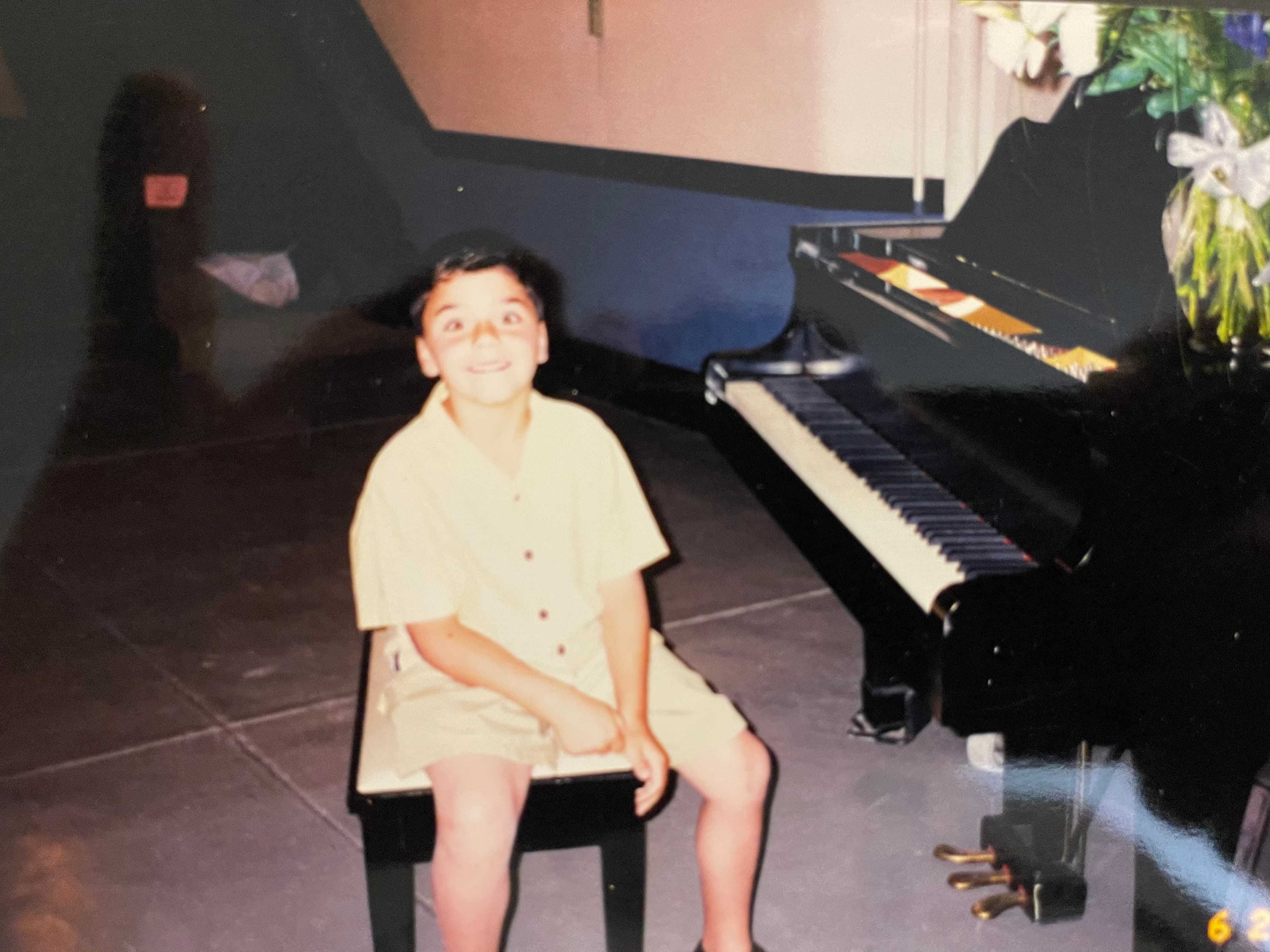 Young Carmine DiCesare at a piano recital